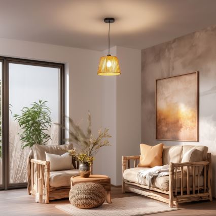 Brilagi - LED-Pendelleuchte CERIA BOHO an Kabel 1xE27/40W/230V Ø 28 cm, braun