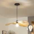 Brilagi - LED-Pendelleuchte CERIA BOHO an Schnur, 1xE27/40W/230V, Ø 60 cm, Raffiabast
