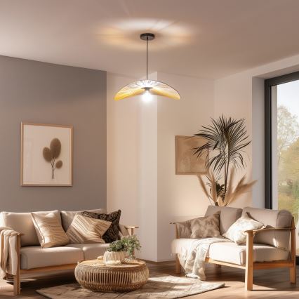 Brilagi - LED-Pendelleuchte CERIA BOHO an Schnur, 1xE27/40W/230V, Ø 60 cm, Raffiabast