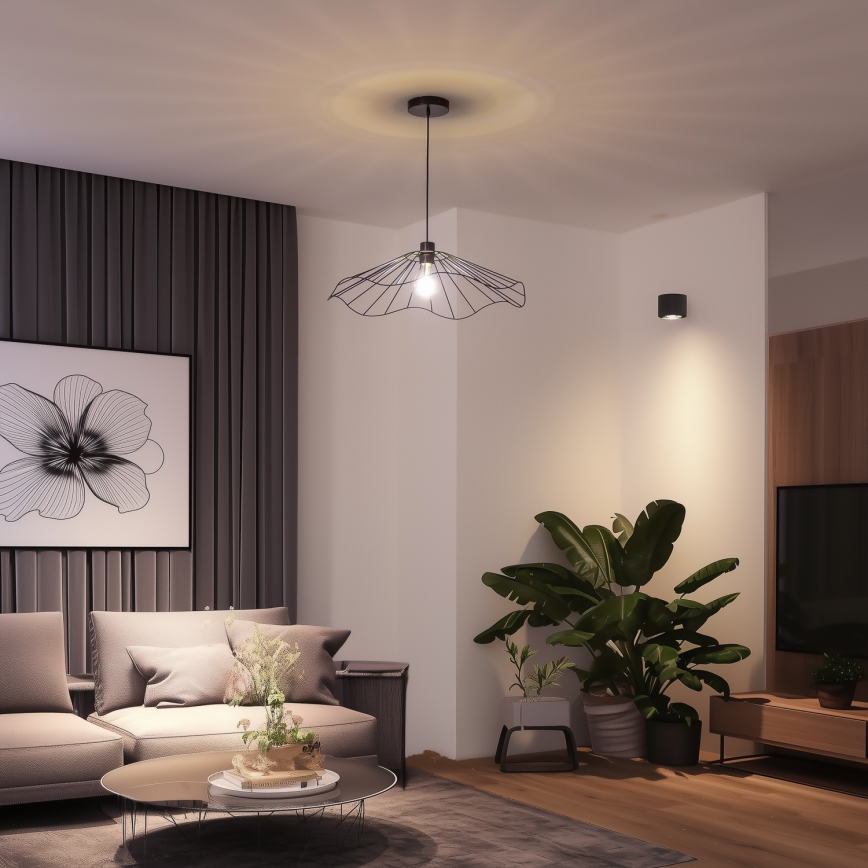 Brilagi - LED-Pendelleuchte CERIA WIRE 1xE27/40W/230V Ø 60 cm schwarz