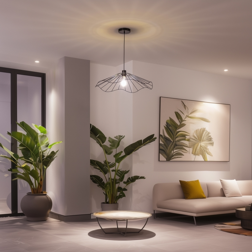 Brilagi - LED-Pendelleuchte CERIA WIRE 1xE27/40W/230V Ø 60 cm schwarz