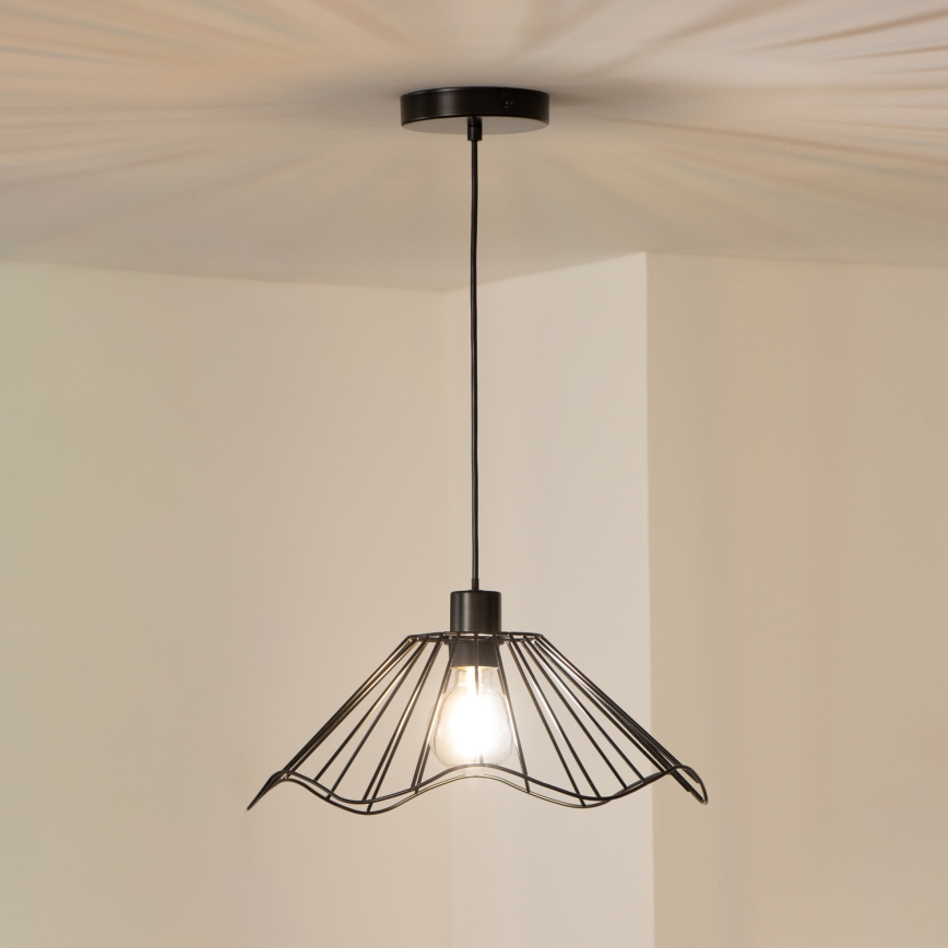 Brilagi - LED-Pendelleuchte CERIA WIRE mit Seilaufhängung, 1x E27/40W/230V, Ø 40 cm, schwarz