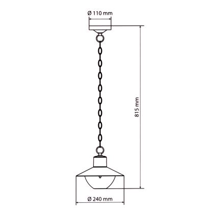 Brilagi - LED-Pendelleuchte für den Außenbereich VEERLE 1xE27/60W/230V IP44