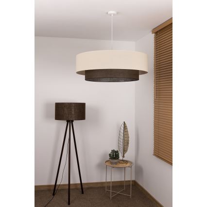 Brilagi - LED-Pendelleuchte im BOHO-Style, 3x E27/15W/230V, Ø 80 cm, creme/braun