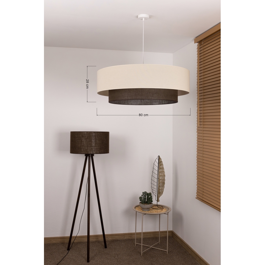Brilagi - LED-Pendelleuchte im BOHO-Style, 3x E27/15W/230V, Ø 80 cm, creme/braun
