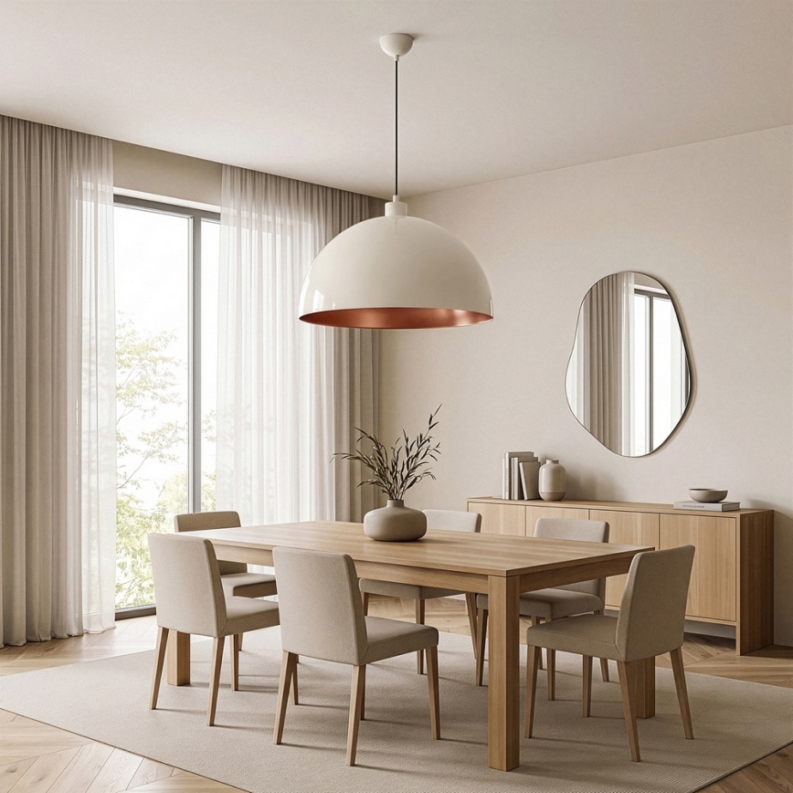 Brilagi - LED-Pendelleuchte METALO an Kabel 1x E27/40W/230V Ø 60 cm beige/kupferfarben