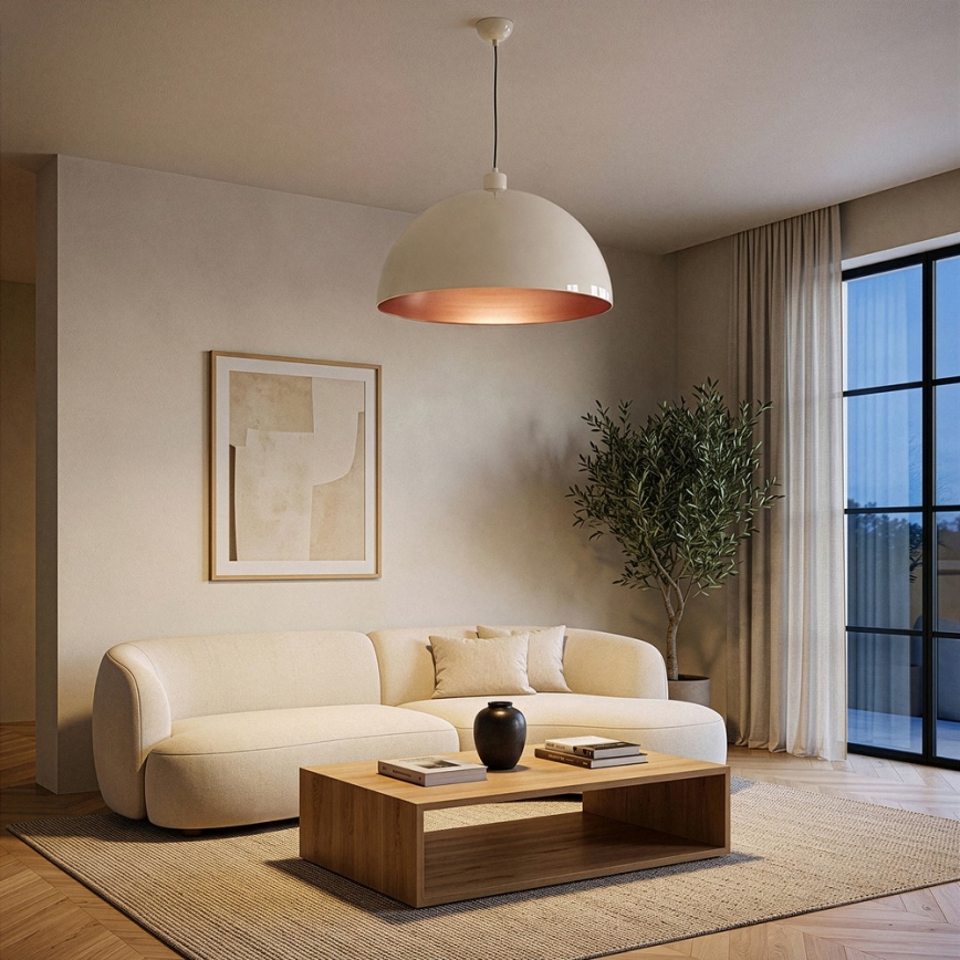 Brilagi - LED-Pendelleuchte METALO an Kabel 1x E27/40W/230V Ø 60 cm beige/kupferfarben
