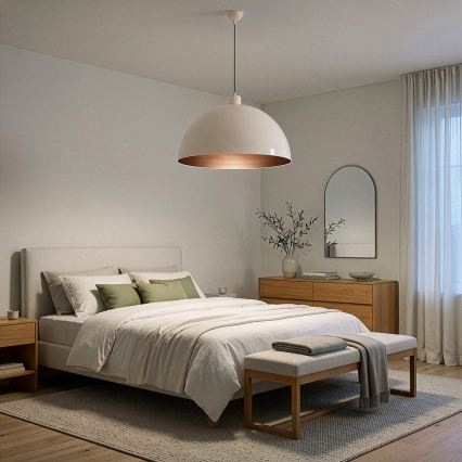 Brilagi - LED-Pendelleuchte METALO an Kabel 1x E27/40W/230V Ø 60 cm beige/kupferfarben