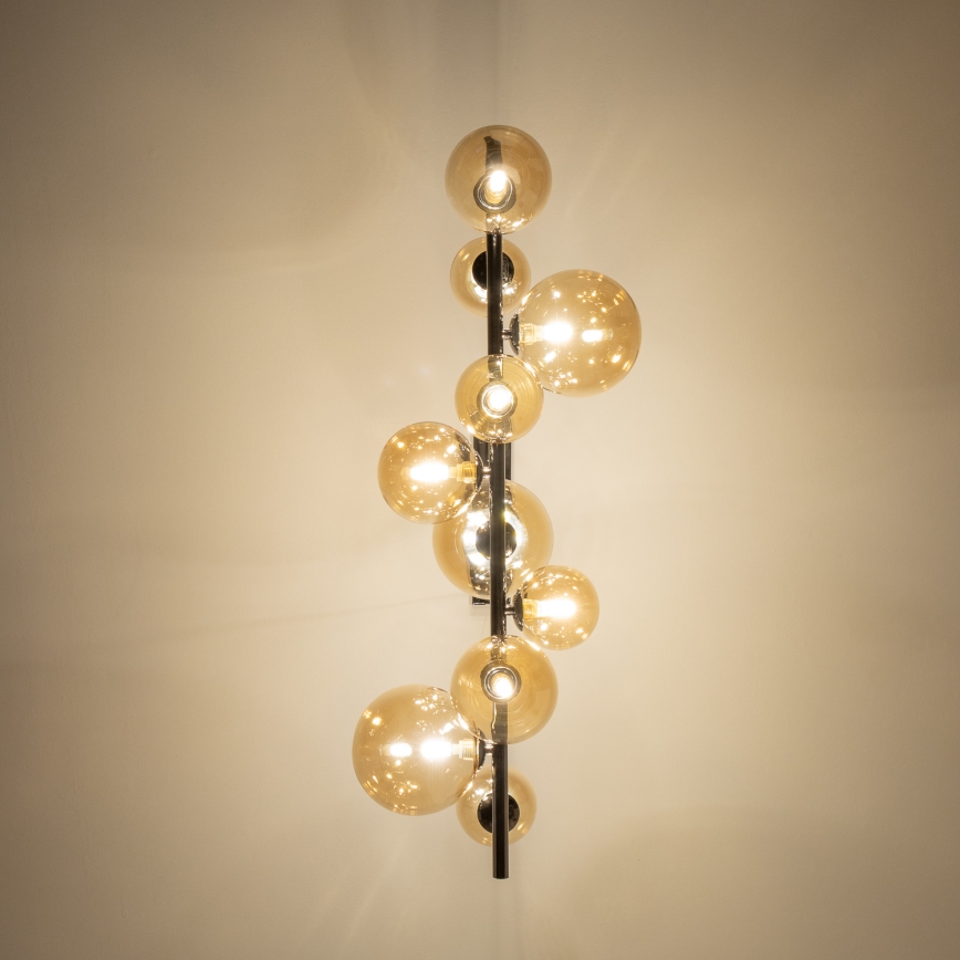 Brilagi - LED-Pendelleuchte MILLA mit Seilaufhängung 10xG9/3W/230V schwarz-chrom/gold