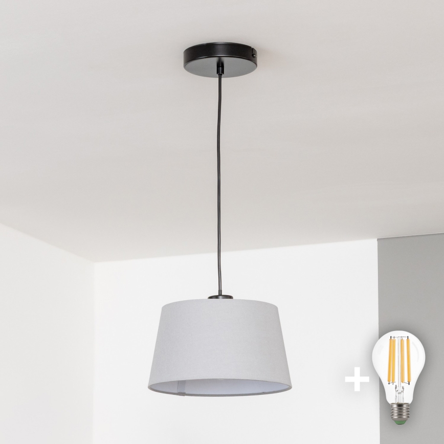 Brilagi - LED-Pendelleuchte mit Kabel CERIA 1xE27/40W/230V Ø 25 cm grau