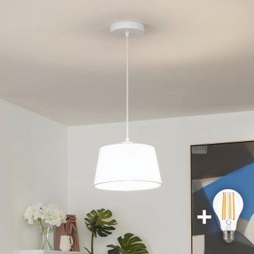 Brilagi - LED-Pendelleuchte mit Kabel CERIA 1xE27/40W/230V Ø 25 cm weiß