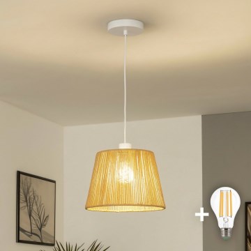 Brilagi - LED-Pendelleuchte mit Kabel CERIA BOHO 1xE27/40W/230V Ø 28 cm, braun