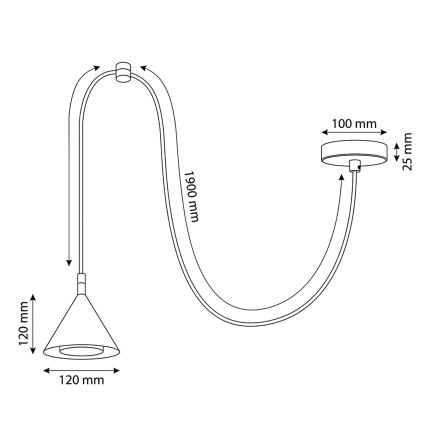 BRILAGI - LED Pendelleuchte mit Kabel CONE SINGLE SPIDER 1xGX53/15W/230V weiß