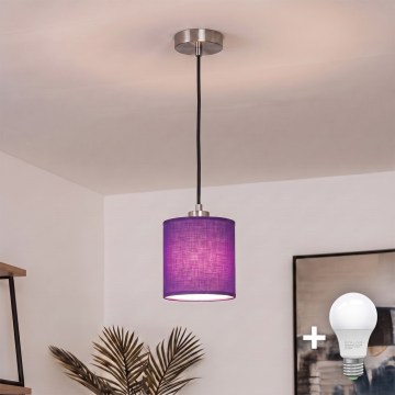Brilagi - LED-Pendelleuchte mit Kabel NUBILA 1xE27/60W/230V Ø 14 cm schwarz/violett