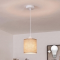 BRILAGI - LED-Pendelleuchte mit Kabel NUBILA 1xE27/60W/230V Ø 14 cm weiß/hellbraun