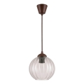 Brilagi - LED-Pendelleuchte mit Kabel RETRO-GLAS 1xE27/60W/230V Ø 18 cm braun/klar