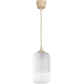 Brilagi - LED-Pendelleuchte mit Kabel RETRO GLASS 1xE27/60W/230V Ø 14 cm beige/weiß