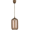 Brilagi - LED-Pendelleuchte mit Kabel RETRO GLASS 1xE27/60W/230V Ø 14 cm braun//rauchbraun