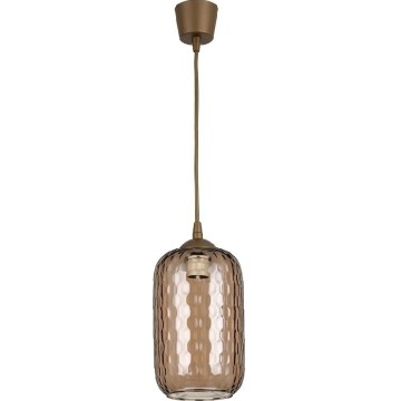 Brilagi - LED-Pendelleuchte mit Kabel RETRO GLASS 1xE27/60W/230V Ø 14 cm braun//rauchbraun