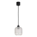 Brilagi - LED-Pendelleuchte mit Kabel RETRO GLASS 1xE27/60W/230V Ø 14 cm schwarz/weiß