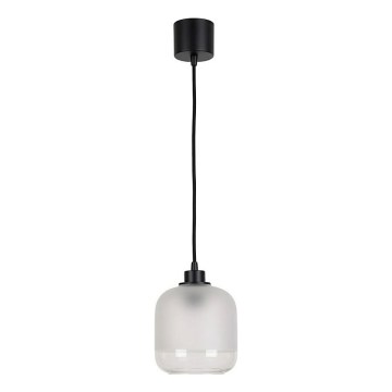 Brilagi - LED-Pendelleuchte mit Kabel RETRO GLASS 1xE27/60W/230V Ø 14 cm schwarz/weiß