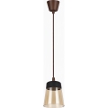 Brilagi - LED-Pendelleuchte mit Kabel RETRO GLASS 1xE27/60W/230V Ø 15,5 cm braun/rauchbeige/schwarz