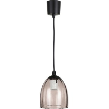 Brilagi - LED-Pendelleuchte mit Kabel RETRO GLASS 1xE27/60W/230V Ø 17 cm schwarz/rauchbeige