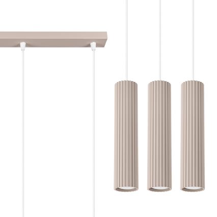 Brilagi - LED-Pendelleuchte mit Kabelaufhängung CRESTO 3xGU10/10W/230V taupe