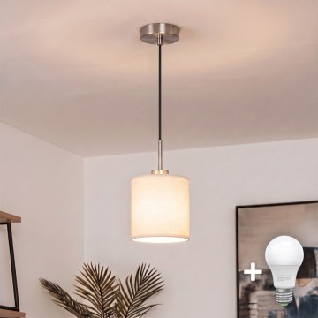 Brilagi - LED-Pendelleuchte mit Kabelaufhängung NUBILA 1xE27/60W/230V Ø 14 cm schwarz/creme