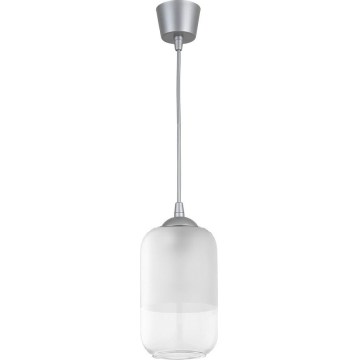 Brilagi - LED-Pendelleuchte mit Kabelaufhängung RETRO GLASS 1x E27/60W/230V Ø 14 cm silber/weiß