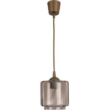 Brilagi - LED-Pendelleuchte mit Kabelaufhängung RETRO GLASS 1xE27/60W/230V Ø 15 cm braun/rauchbeige