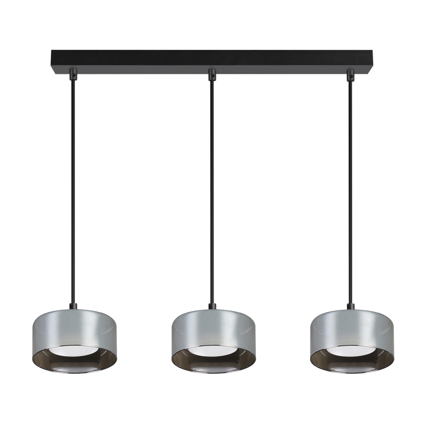 Brilagi - LED Pendelleuchte mit Seilaufhängung AURA LUX 3xGX53/30W/230V schwarz/rauchglas