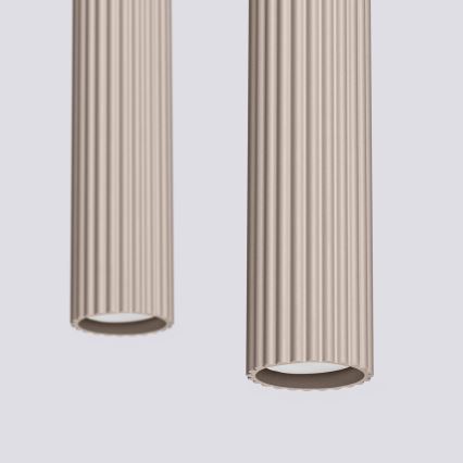 Brilagi - LED-Pendelleuchte mit Seilaufhängung CRESTO 2xGU10/10W/230V taupe