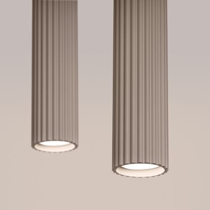 Brilagi - LED-Pendelleuchte mit Seilaufhängung CRESTO 2xGU10/10W/230V taupe
