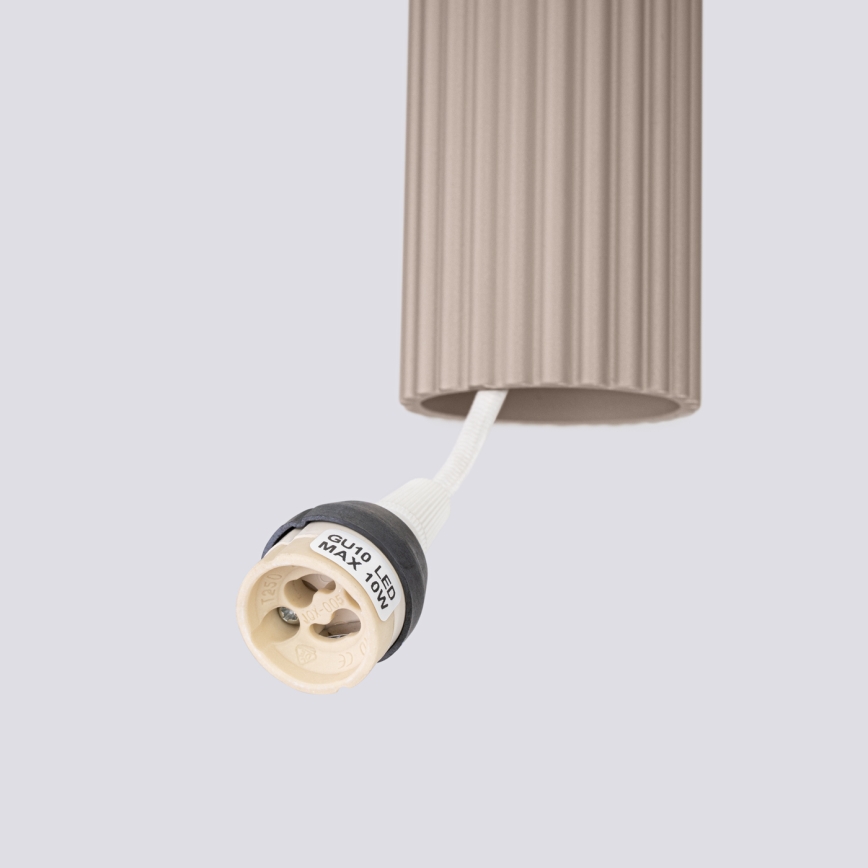 Brilagi - LED-Pendelleuchte mit Seilaufhängung CRESTO 2xGU10/10W/230V taupe