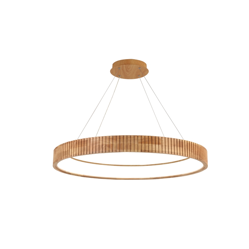 Brilagi - LED-Pendelleuchte mit Seil FALCON WOOD MODERN LED/60W/230V 3000/4000/6000K Ø 80 cm Holz
