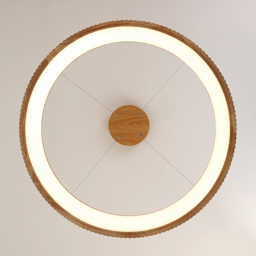Brilagi - LED-Pendelleuchte mit Seil FALCON WOOD MODERN LED/60W/230V 3000/4000/6000K Ø 80 cm Holz
