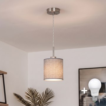 Brilagi - LED-Pendelleuchte NUBILA an Kabel, 1xE27/60W/230V, Ø 14 cm, grau