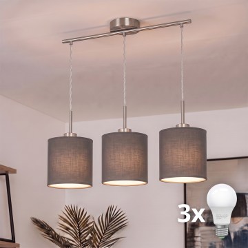 Brilagi - LED-Pendelleuchte NUBILA an Kabel 3xE27/60W/230V anthrazit
