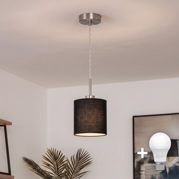 Brilagi - LED-Pendelleuchte NUBILA mit Kabel 1x E27/60W/230V Ø 14 cm schwarz