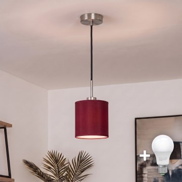 Brilagi - LED-Pendelleuchte NUBILA, mit Kabel, 1xE27/60W/230V, Ø 14 cm, schwarz/pompejanisches Rot