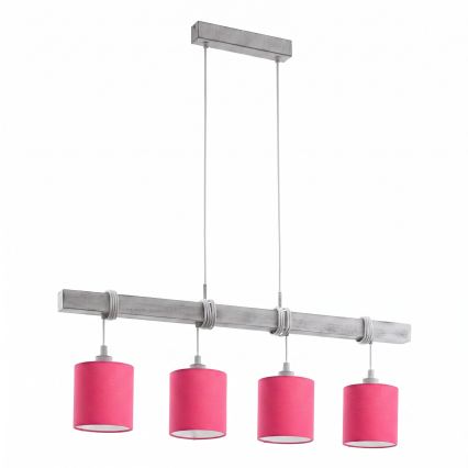 BRILAGI - LED-Pendelleuchte NUBILA mit Kabelabhängung 4xE27/60W/230V grau/rosa