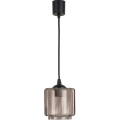 Brilagi - LED-Pendelleuchte RETRO GLASS an Kabel, 1x E27/60W/230V, Ø 15 cm, Schwarz/Rauchbeige