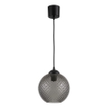 Brilagi - LED-Pendelleuchte RETRO GLASS an Kabel 1xE27/60W/230V Ø 18 cm schwarz/rauchgrau