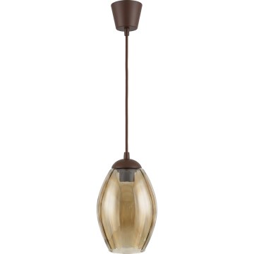 Brilagi - LED-Pendelleuchte RETRO GLASS mit Kabel 1xE27/60W/230V Durchmesser 17 cm braun/rauchbeige