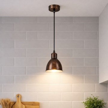 Brilagi - LED-Pendelleuchte RIDDY mit Kabelaufhängung 1xE27/60W/230V Kupfer/Patina