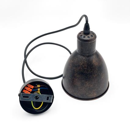 Brilagi - LED-Pendelleuchte RIDDY mit Kabelaufhängung 1xE27/60W/230V Kupfer/Patina