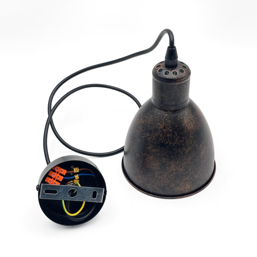 Brilagi - LED-Pendelleuchte RIDDY mit Kabelaufhängung 1xE27/60W/230V Kupfer/Patina