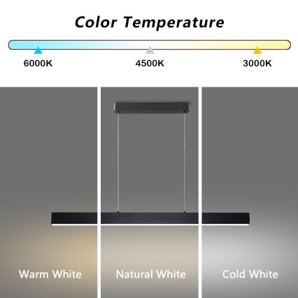 Brilagi - LED-Pendelleuchte an Kabel SLEEKLINE LED/40W/230V 3000/4500/6000K schwarz