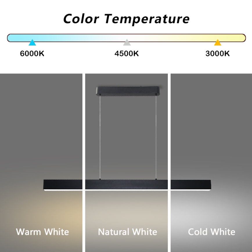Brilagi - LED-Pendelleuchte an Kabel SLEEKLINE LED/40W/230V 3000/4500/6000K schwarz